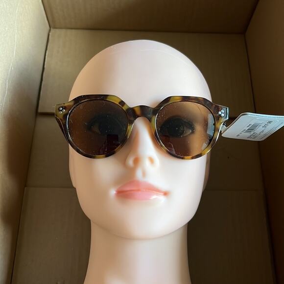 Caliblue Round Tortoise Shell Sunglasses Brown Black - Picture 2 of 8